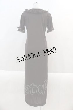 画像2: KANEKO ISAO / 襟袖チュールレース半袖ワンピース  茶 I-24-08-21-086-EL-OP-HD-ZT238