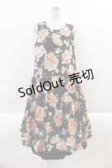 PINK HOUSE / English Roseプリントワンピース  黒 I-24-08-21-091-LO-OP-HD-ZI