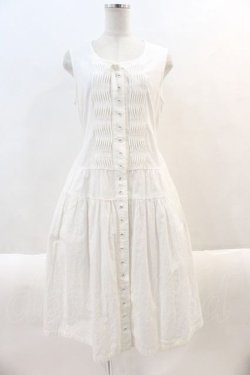 画像1: PINK HOUSE / ローンノースリーブワンピース  白 I-24-08-21-095-LO-OP-HD-ZS