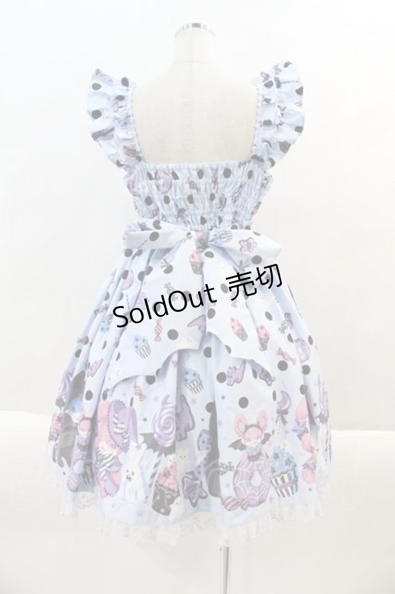画像2: Angelic Pretty / Happy Treat Partyジャンパースカート  サックス I-24-08-21-103-AP-OP-HD-ZI (2)