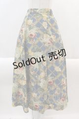 INGEBORG / ローズフラワーブーケチェックスカート  青Ｘイエローチェック I-24-08-23-067-LO-SK-HD-ZT321