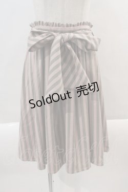 画像1: Amavel / トランプ刺繍ストライプスカート  ピンクｘグレー I-24-08-24-058-CA-SK-HD-ZT276