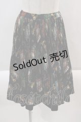 Jane Marple /楽器柄アコーディオンプリーツスカート M クロ I-24-08-24-087-JM-SK-OW-ZT133