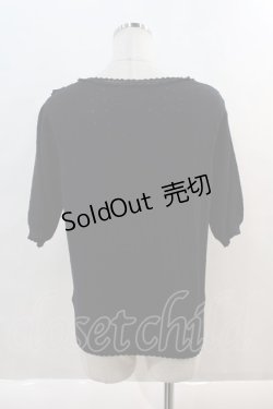 画像2: INGEBORG / フラワーモチーフ装飾ニットプルオーバー  黒 I-24-08-24-093-LO-TO-HD-ZT184