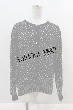 画像1: INGEBORG / ドットシフォン切替カーディガン  黒Ｘ白 I-24-08-24-108-LO-TO-HD-ZT355