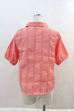 画像2: LEBECCA boutique / 太陽が射すチェックブラウス  赤Ｘ白チェック I-24-08-24-033-EL-BL-HD-ZT158