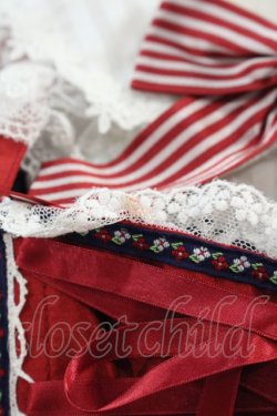 画像4: BABY,THE STARS SHINE BRIGHT / りんちゃんのグレーテルワンピースセット  白ｘ赤ｘ紺 I-24-08-24-040-BA-OP-HD-ZY