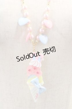 画像1: Angelic Pretty / Ice Cream Parlorネックレス  ピンク I-24-08-27-120-AP-AC-HD-ZI