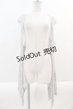 画像1: Ozz Croce / 後ろ編み下げ&裾ラメプリントジレ  グレーX黒Xピンク I-24-08-30-043-OO-TO-HD-ZT115