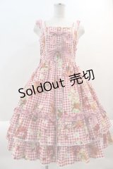 metamorphose / Gingham fruits tart フリルジャンパースカート 1 赤 I-24-08-30-057-ME-OP-HD-ZI