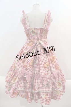 画像2: metamorphose / Gingham fruits tart フリルジャンパースカート 1 赤 I-24-08-30-057-ME-OP-HD-ZI