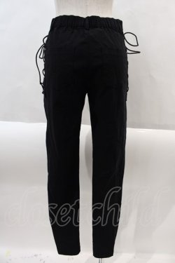 画像2: NieR Clothing / 高品質SIDE BRAID×2FAKE ZIP STYLISH PANTS  ブラック I-24-08-30-062-PU-PA-HD-ZI