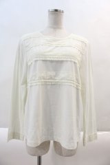 INGEBORG / レースボーダーカットソープルオーバー 4(11号) 白 I-24-08-30-088-LO-TO-HD-ZT027