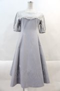 Maison de FLEUR Petite Robe canone / バラに触れてみるワンピース S サックス I-24-09-02-099-EL-OP-HD-ZY