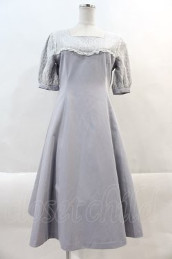 画像1: Maison de FLEUR Petite Robe canone / バラに触れてみるワンピース S サックス I-24-09-02-099-EL-OP-HD-ZY