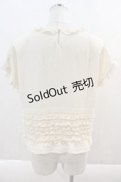 画像2: KANEKO ISAO / 五段フリル半袖ブラウス  生成り I-24-09-05-059-EL-BL-HD-ZT416