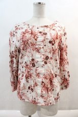 画像1: 【SALE】INGEBORG / ロージズチークptバックリボンブラウス  ピンクＸ白 I-24-09-05-062-LO-BL-HD-ZT390 (1)