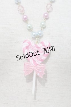 画像1: Angelic Pretty / POP Heartロリポップネックレス  ピンク I-24-09-05-080-AP-AC-HD-ZI