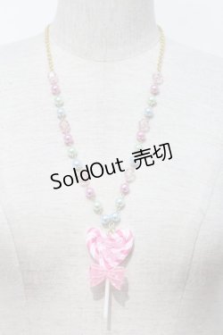 画像2: Angelic Pretty / POP Heartロリポップネックレス  ピンク I-24-09-05-080-AP-AC-HD-ZI