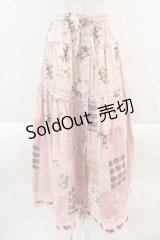 PINK HOUSE / 野いちごの森プリントパッチワークスカート  ピンク I-24-09-05-044-LO-SK-HD-OS