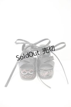 画像1: 【SALE】MILK / ペイズリー柄サンダル L 黒 I-24-09-07-106-ML-SH-HD-ZTK014