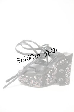 画像2: 【SALE】MILK / ペイズリー柄サンダル L 黒 I-24-09-07-106-ML-SH-HD-ZTK014