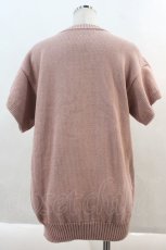 画像1: 【SALE】WONDERFUL WORLD / くまさん半袖ニットトップス  ピンク I-24-09-07-023-LO-TO-HD-ZT369 (1)