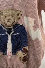 画像2: 【SALE】WONDERFUL WORLD / くまさん半袖ニットトップス  ピンク I-24-09-07-023-LO-TO-HD-ZT369 (2)