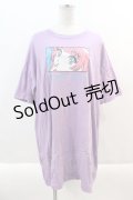 Candy Stripper / じぶんかってBIG Tシャツ  パープル I-24-09-09-009-PU-TO-HD-ZT329
