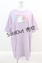 Candy Stripper / じぶんかってBIG Tシャツ  パープル I-24-09-09-009-PU-TO-HD-ZT329