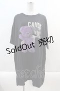 Candy Stripper / やぶれべあ BIG TEE  黒 I-24-09-09-011-PU-TO-HD-ZT336