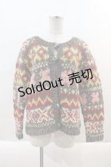 PINK HOUSE /  お花ボタンニットカーディガン(ブラウン)  ブラウン I-24-09-09-113-LO-TO-HD-ZT038