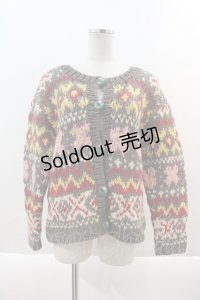 PINK HOUSE /  お花ボタンニットカーディガン(ブラウン)  ブラウン I-24-09-09-113-LO-TO-HD-ZT038