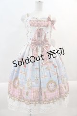 BABY,THE STARS SHINE BRIGHT / Alice in the Crystal Palace柄Heartジャンパースカート  白 I-24-09-09-020-BA-OP-HD-ZI