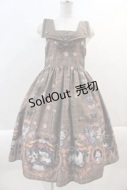 画像1: ALICE and the PIRATES / Dual face 〜phantom and truth〜柄ジャンパースカートII  ブラウン I-24-09-09-023-PA-OP-HD-ZY