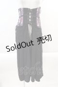 Qutie Frash / ダブルZIP鶴オーバースカートコルセット  黒Ｘパープル I-24-09-12-092-QU-SK-HD-ZI