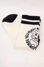 画像2: 【SALE】Candy Stripper / CANDY LOGO RIB SOCKS  白Ｘ黒 I-24-09-12-117-PU-ZA-HD-ZT424-F002 (2)
