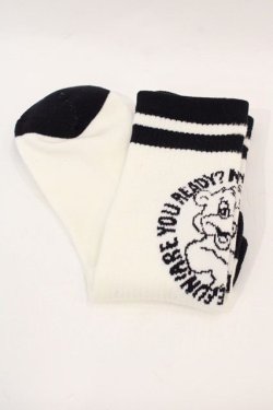 画像2: Candy Stripper / CANDY LOGO RIB SOCKS  白Ｘ黒 I-24-09-12-117-PU-ZA-HD-ZT424