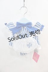 Angelic Pretty / リリカルバニーストライプダイナーウェアSet  青 I-24-09-12-120-AP-ZA-HD-ZT-K015