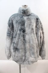 NieR Clothing / 防寒中綿入りキルティングハイネックファーコート  グレー I-24-09-14-058-PU-CO-HD-ZT-C043