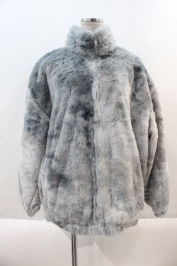 画像1: NieR Clothing / 防寒中綿入りキルティングハイネックファーコート  グレー I-24-09-14-058-PU-CO-HD-ZT-C043