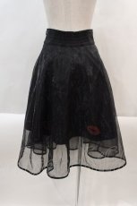 画像2: 【SALE】HELL CAT PUNKS / LIPプリントオーガンジー重ねスカート  黒Ｘ赤 I-24-09-14-080-PU-SK-HD-ZT266 (2)