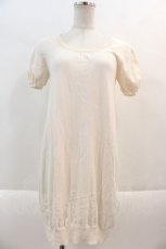 画像1: 【SALE】Cherir la femme / 後ろシフォン切り替えニットワンピース  アイボリー I-24-09-16-046-LO-OP-HD-ZT155 (1)