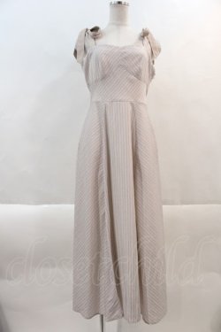 画像1: Maison de FLEUR Petite Robe canone / フラワーストライプキャミワンピース  白Ｘピンク I-24-09-16-059-EL-OP-HD-ZT158