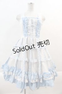 h.NAOTO / Rose Bird Cage Dress  サックスＸ白 I-24-09-16-080-HN-OP-HD-ZI