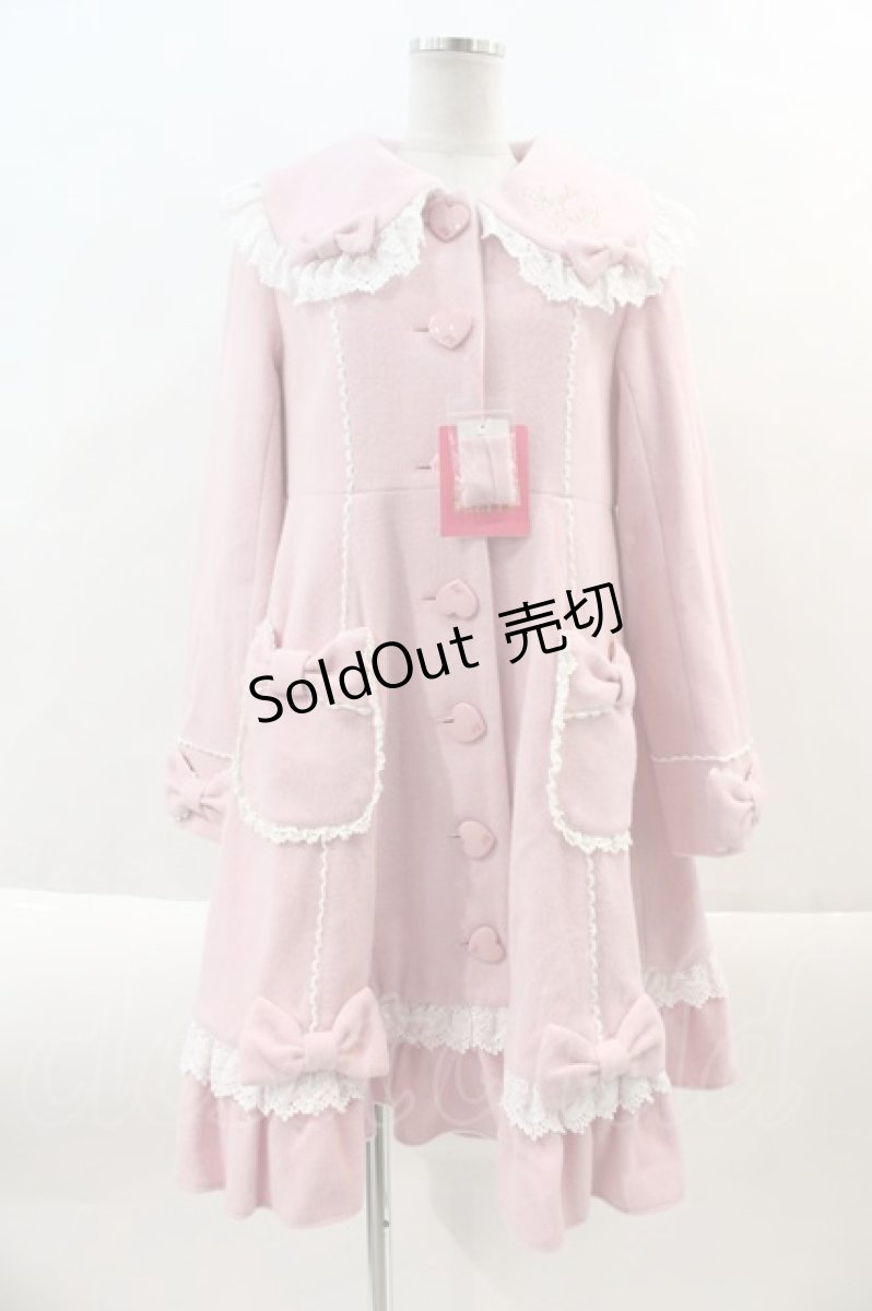 画像1: Angelic Pretty / 襟ロゴ刺繍Sweetコート  ピンク I-24-09-18-047-AP-CO-HD-ZI (1)