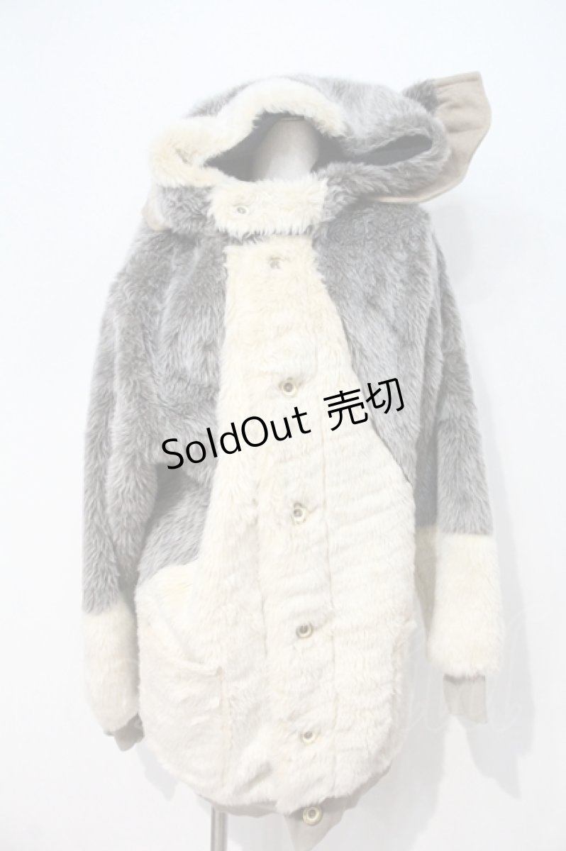 画像1: MILKBOY / CREATURES COAT  グレーＸアイボリー I-24-09-18-125-MB-CO-HD-ZI (1)