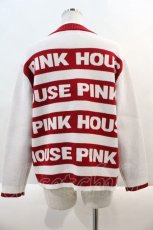 画像2: 【SALE】PINK HOUSE / PINK HOUSE ロゴボーダーニットカーディガン  白Ｘピンク I-24-09-20-054-LO-TO-HD-ZT041 (2)
