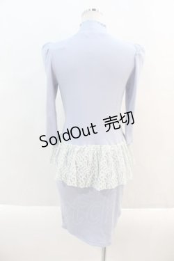 画像2: 【SALE】Candy Stripper / ハイネックニット&レースペプラムワンピース 1 サックス I-24-09-22-044-PU-OP-HD-ZT180