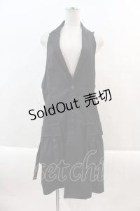 BPN FOR MEN / /ロングベスト  黒 I-24-09-22-061-GO-TO-HD-ZI